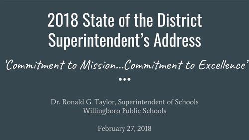 2018 State of the District Superintendent's Address